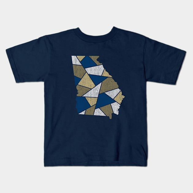 Georgia Mosaic - Blue Kids T-Shirt by dSyndicate